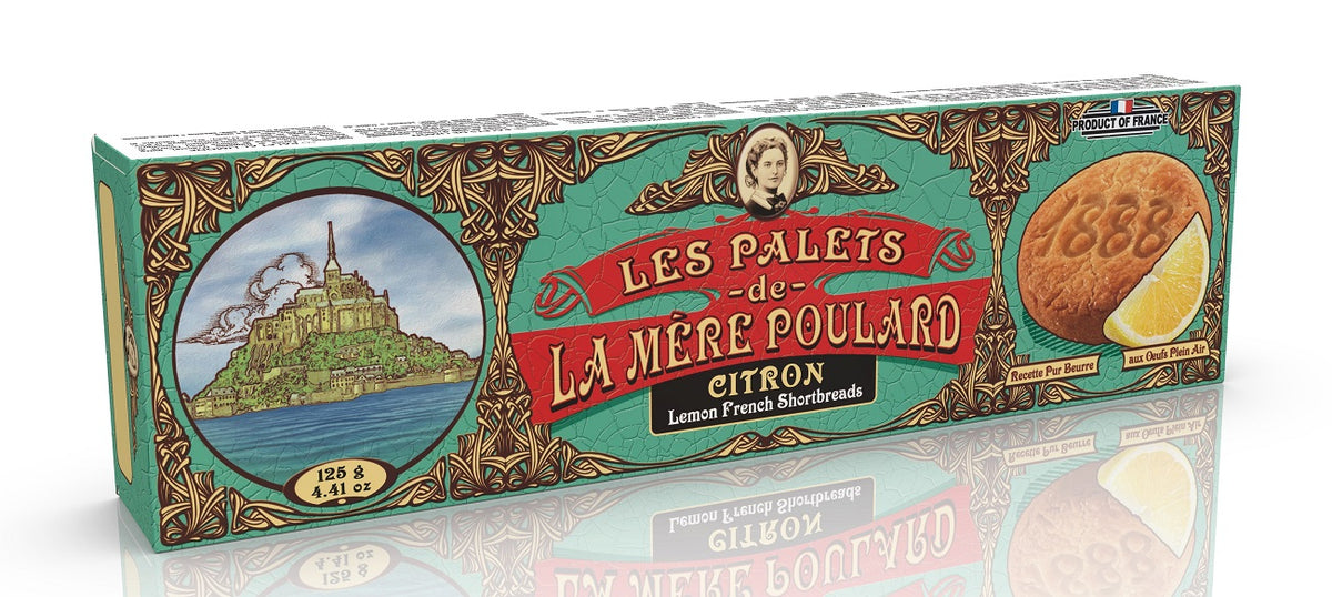 Biscuiterie La Mère Poulard - 'Les Palets' Citron Fransk Shortbread