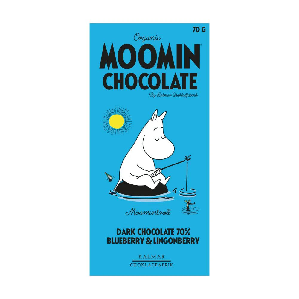 Mumintroll - Mörk choklad med blåbär och lingon