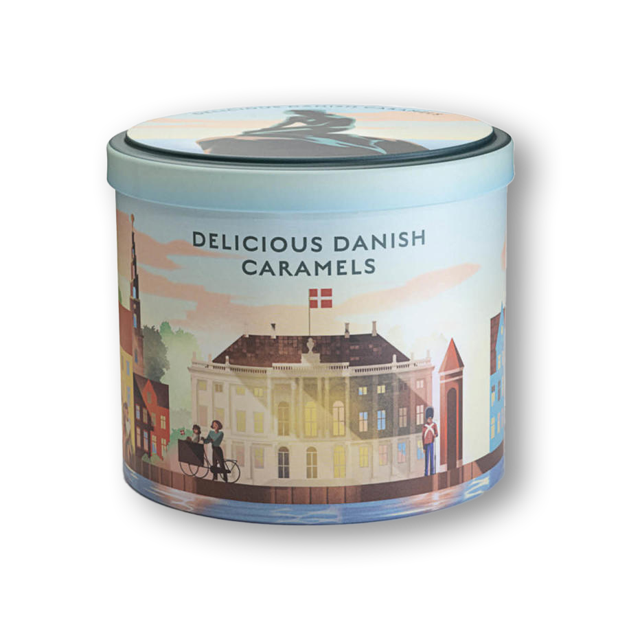 Mysig Köpenhamns karamellburk