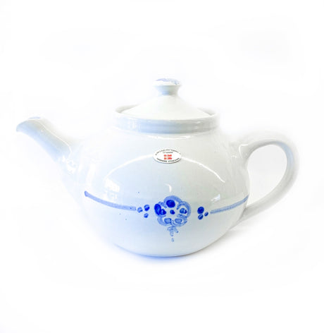 Te-potter blå blomst-Kander fra Birkerød Pottemageri-nordic-tea.dk