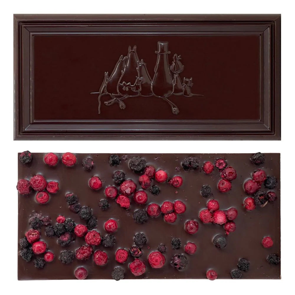 Mumintroll - Mörk choklad med blåbär och lingon