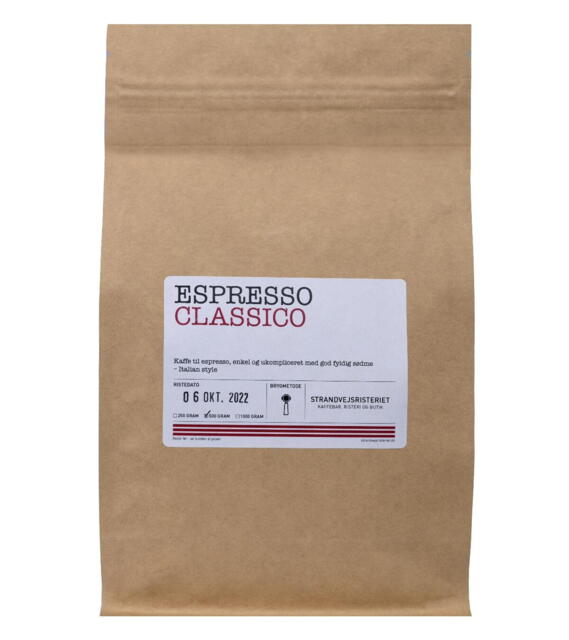 Espresso Classico kaffe økologisk fra Strandvejsristeret